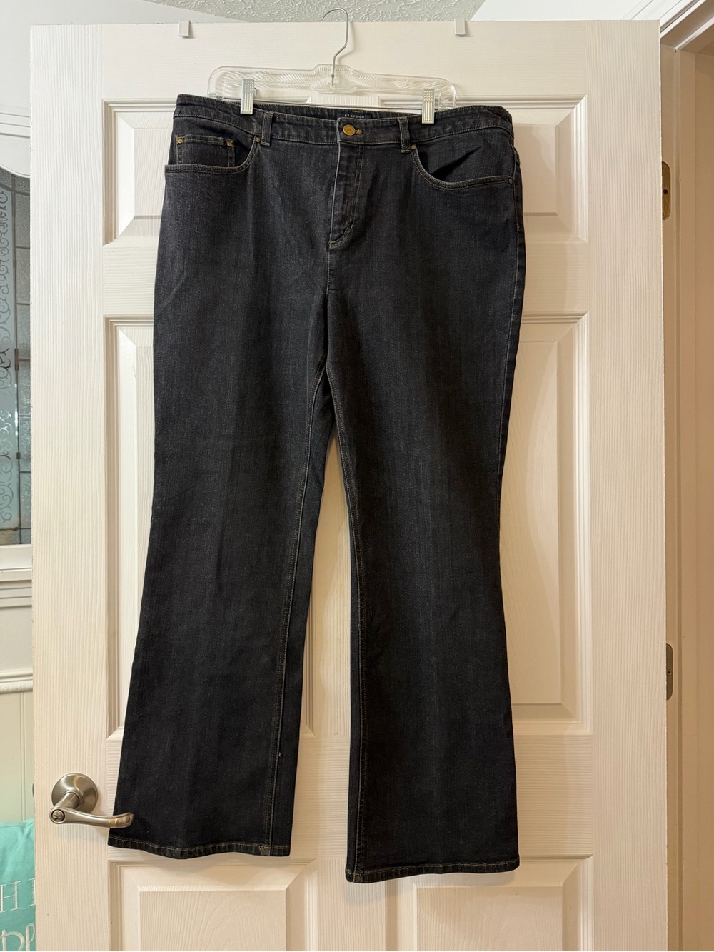 Anne Klein Dark Gray Flared Jeans